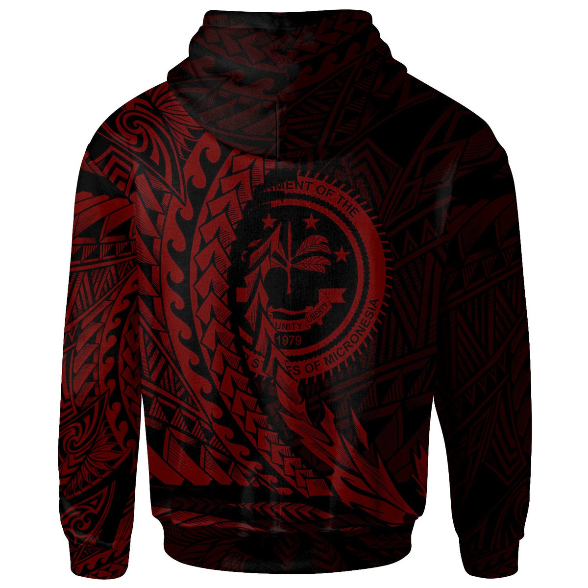 Federated States of Micronesia Hoodie Red Custom Wings Style - Polynesian Pride