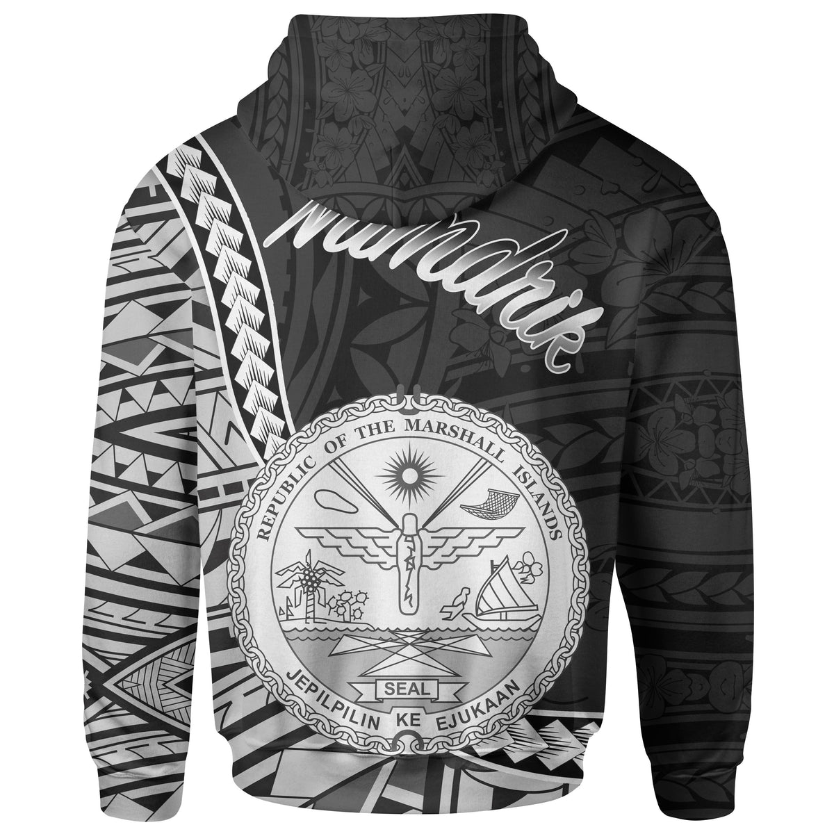 Marshall Islands Hoodie Namdrik Seal of Marshall Islands Polynesian Patterns - Polynesian Pride