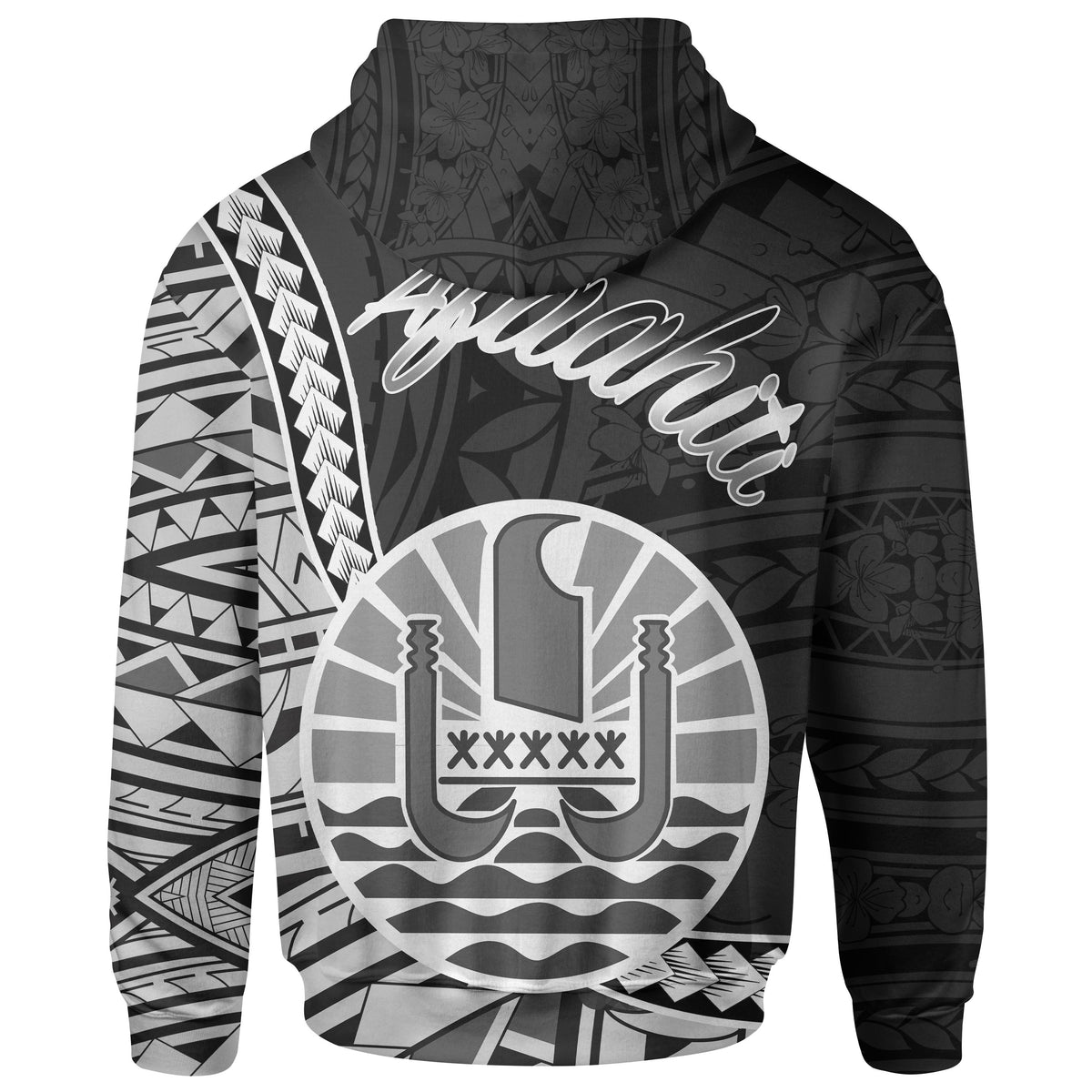 French Polynesia Zip Hoodie Afaahiti Seal of French Polynesia Polynesian Patterns - Polynesian Pride