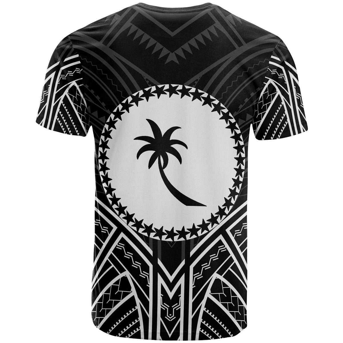 Chuuk State T Shirt Chuuk State Seal Tribal Black Color Patterns - Polynesian Pride