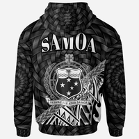 Samoa Hoodie White Polynesian Patterns With Bamboo - Polynesian Pride