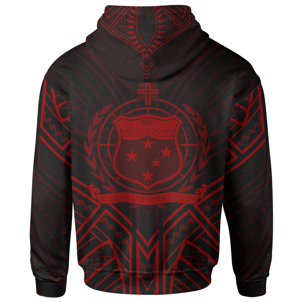Samoa Zip Hoodie Samoa Seal Red Tribal Patterns - Polynesian Pride