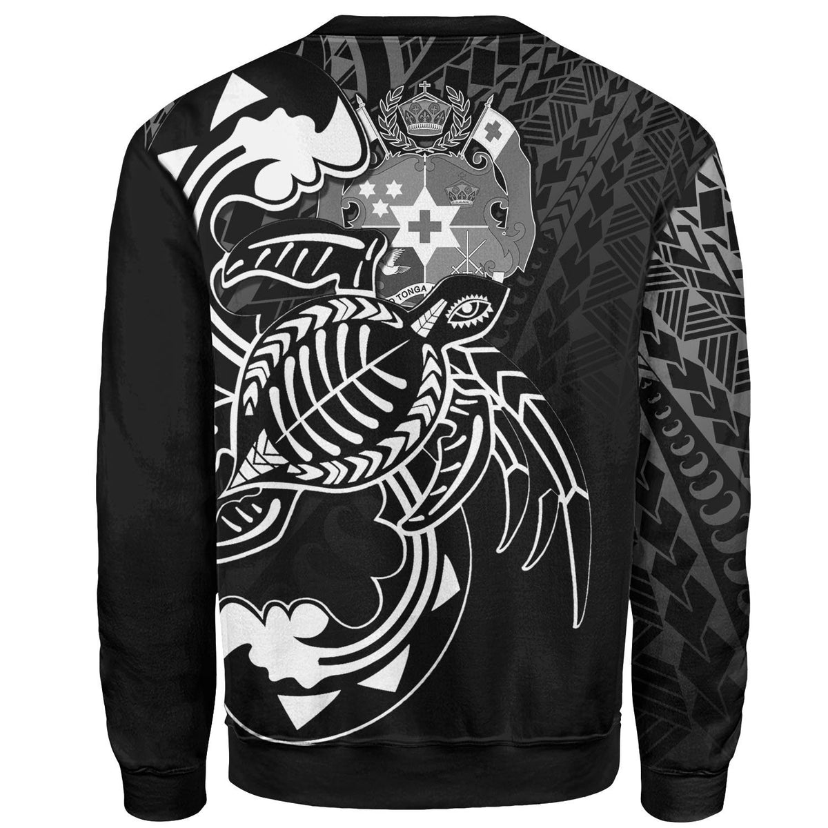 Tonga Sweatshirt - Turtle With Polynesian Waves - Polynesian Pride