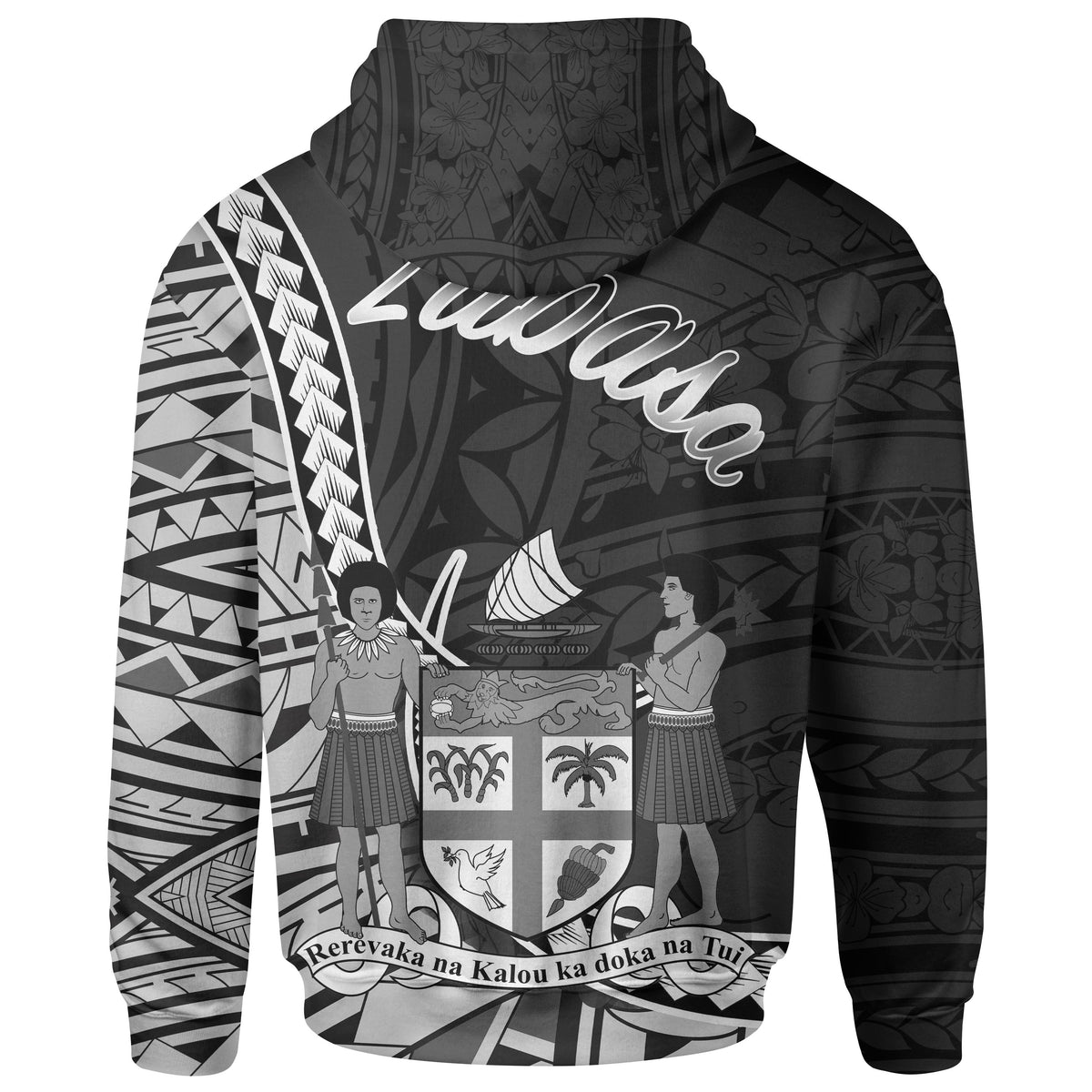 Fiji Zip Hoodie Labasa Seal of Fiji Polynesian Patterns - Polynesian Pride
