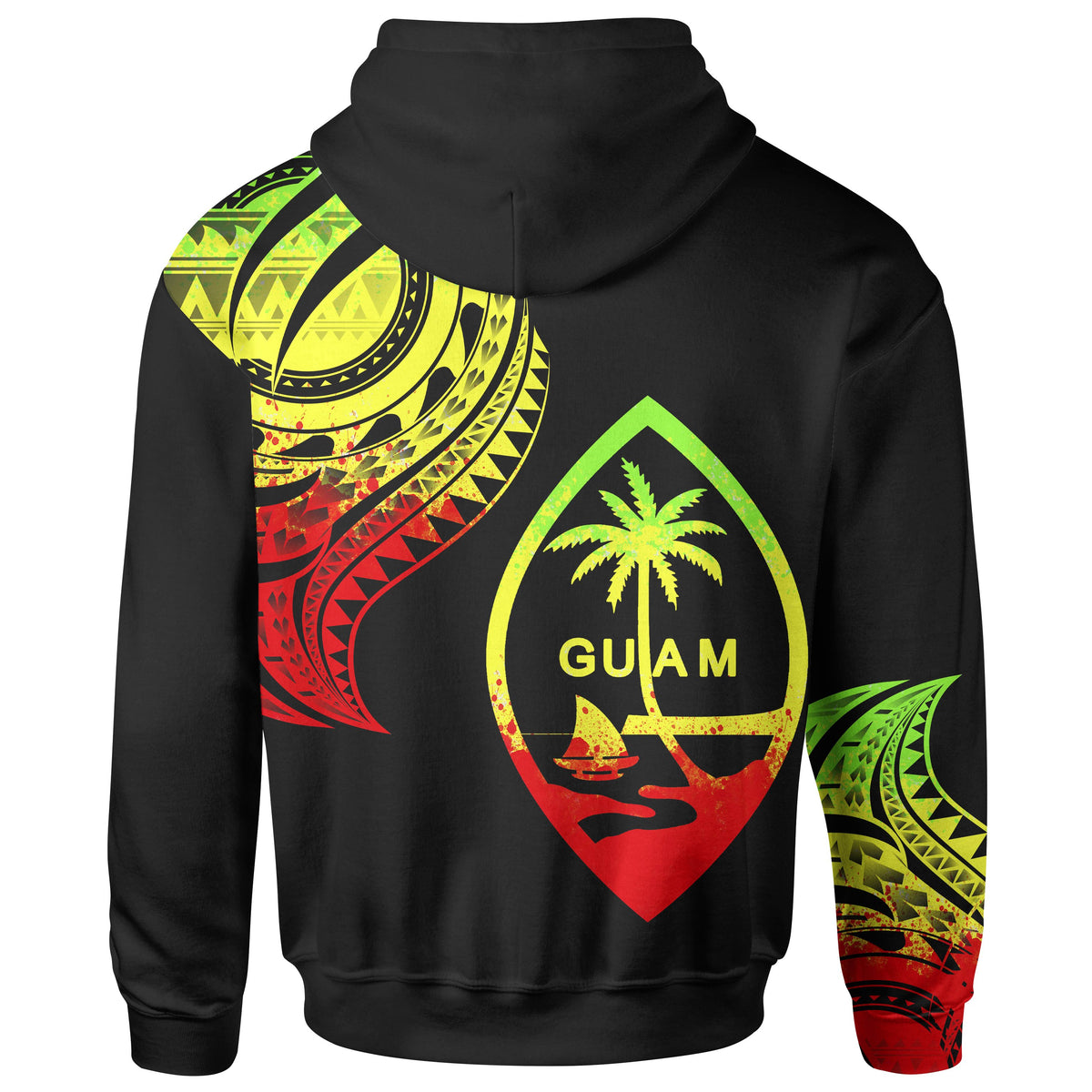 Guam Custom Hoodie Guam Tatau Reggae Patterns - Polynesian Pride