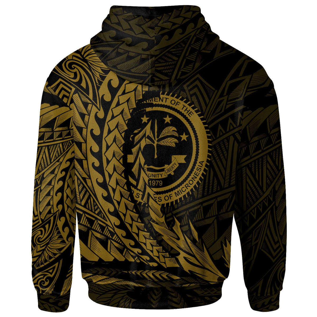 Federated States of Micronesia Hoodie Gold Wings Style - Polynesian Pride