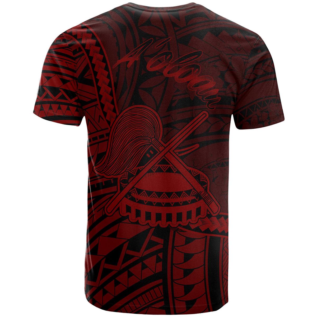 American Samoa T Shirt Aoloau Polynesian Red Patterns - Polynesian Pride