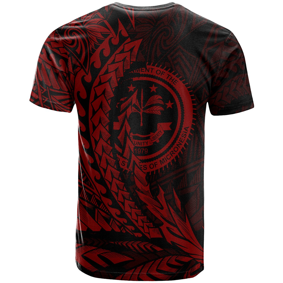 Federated States of Micronesia T Shirt Red Custom Wings Style - Polynesian Pride