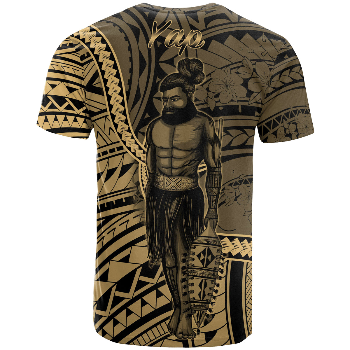 Yap State T Shirt Seal of Yap State Polynesian Gold Patterns - Polynesian Pride