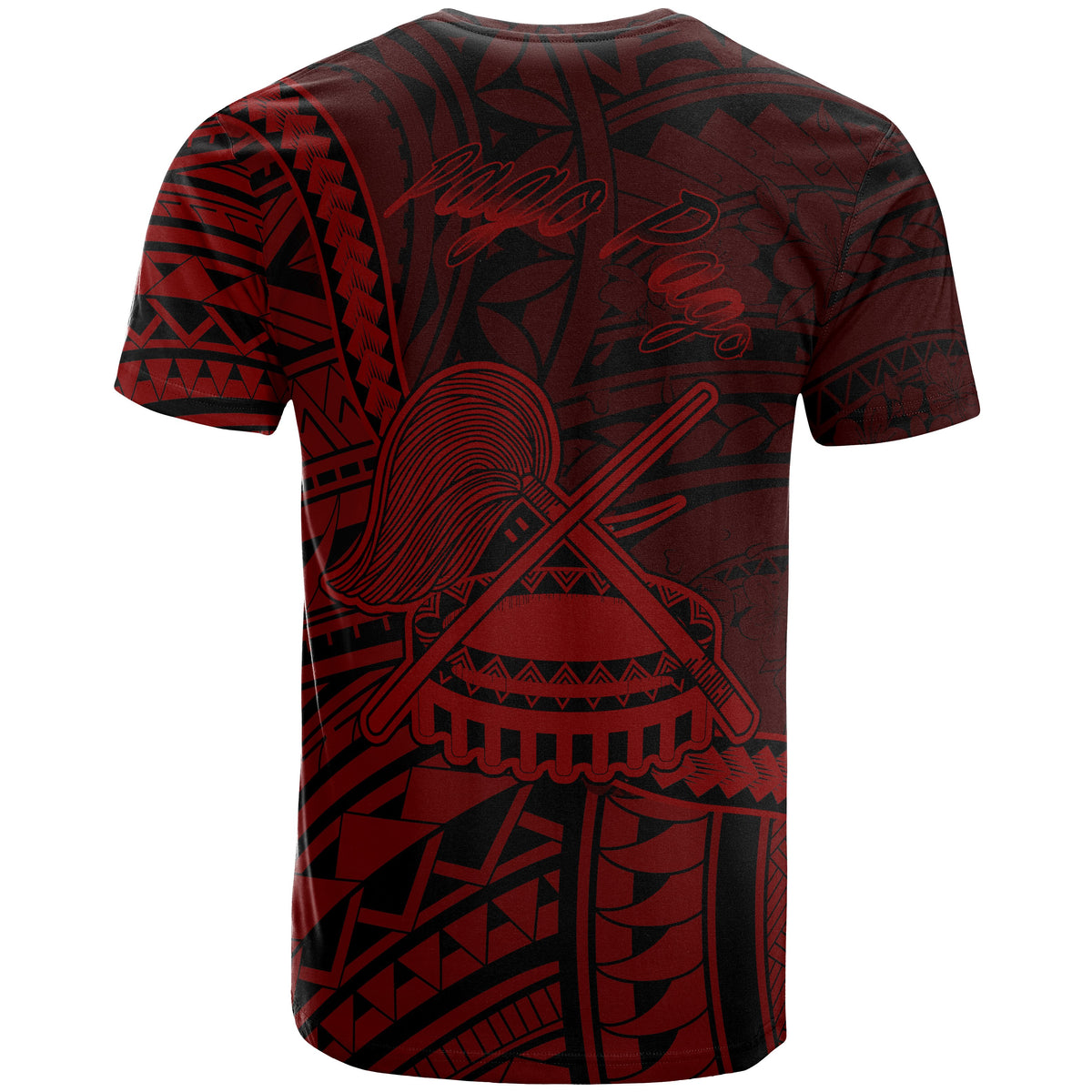 American Samoa T Shirt Pago Pago Polynesian Red Patterns - Polynesian Pride