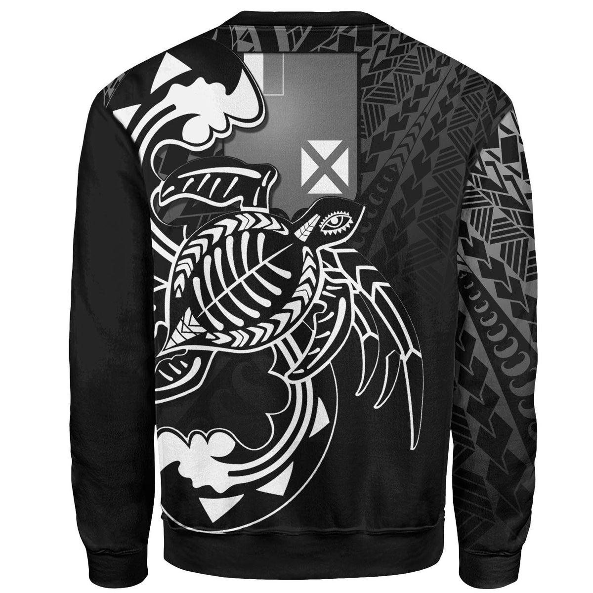 Wallis and Futuna Sweatshirt - Turtle With Polynesian Waves - Polynesian Pride