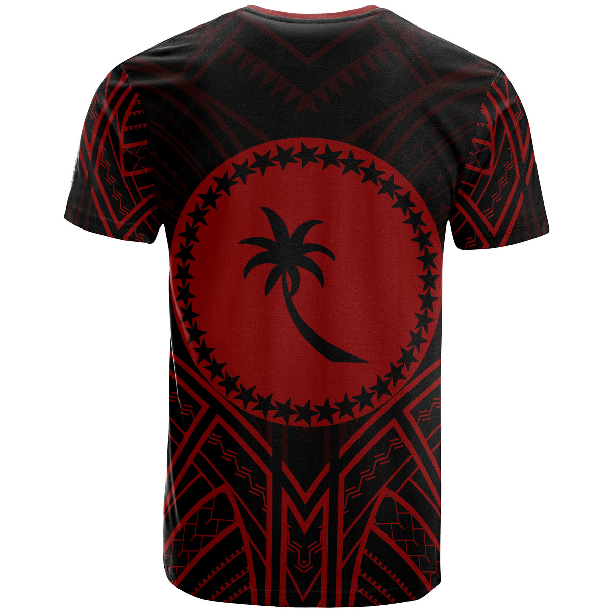 Chuuk State T Shirt Chuuk State Seal Tribal Red Color Patterns - Polynesian Pride