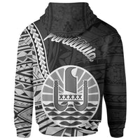 French Polynesia Zip Hoodie Punaauia Seal of French Polynesia Polynesian Patterns - Polynesian Pride