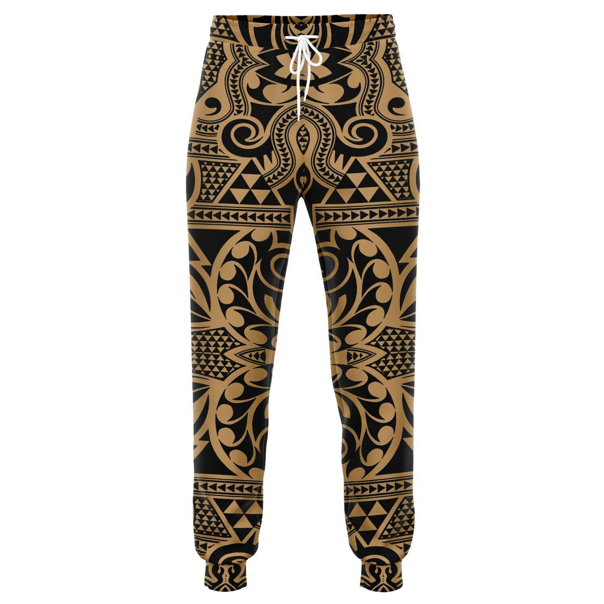Polynesian Kakau Turtle Gold Joggers Unisex Gold - Polynesian Pride
