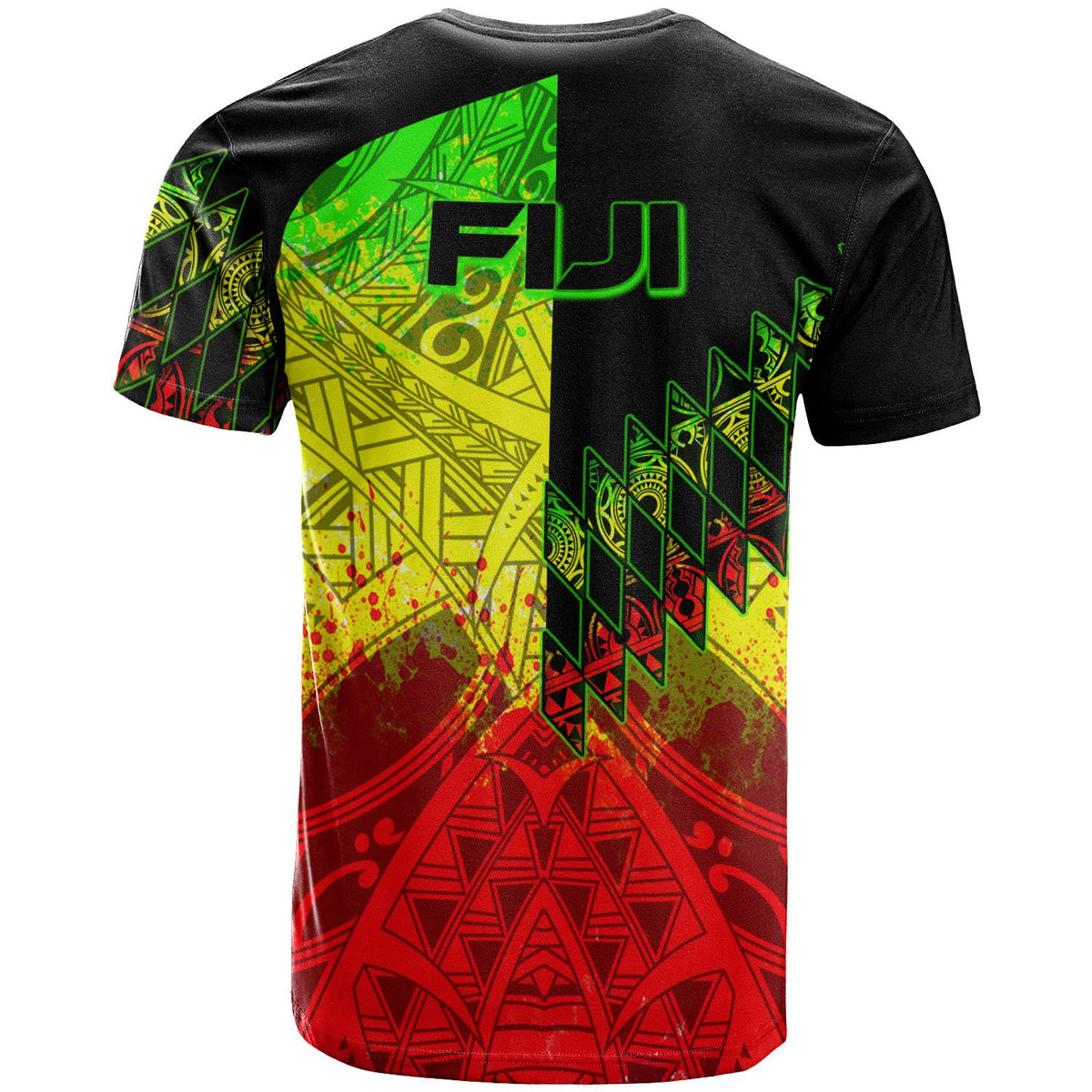 Fiji T Shirt Reggage Color Symmetry Style - Polynesian Pride