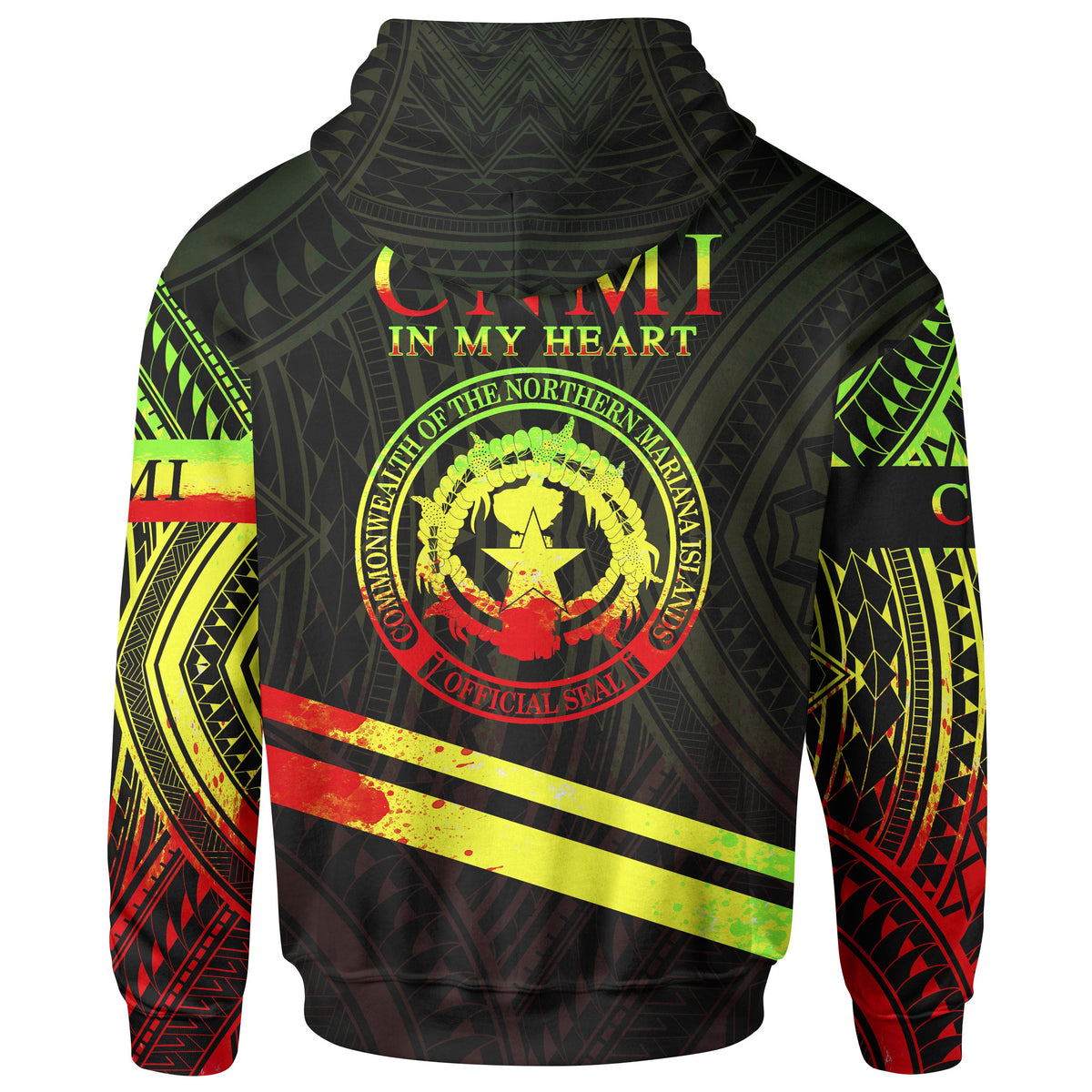 Northern Mariana Islands Zip Hoodie In My Heart Style Reggae Polynesian Patterns - Polynesian Pride