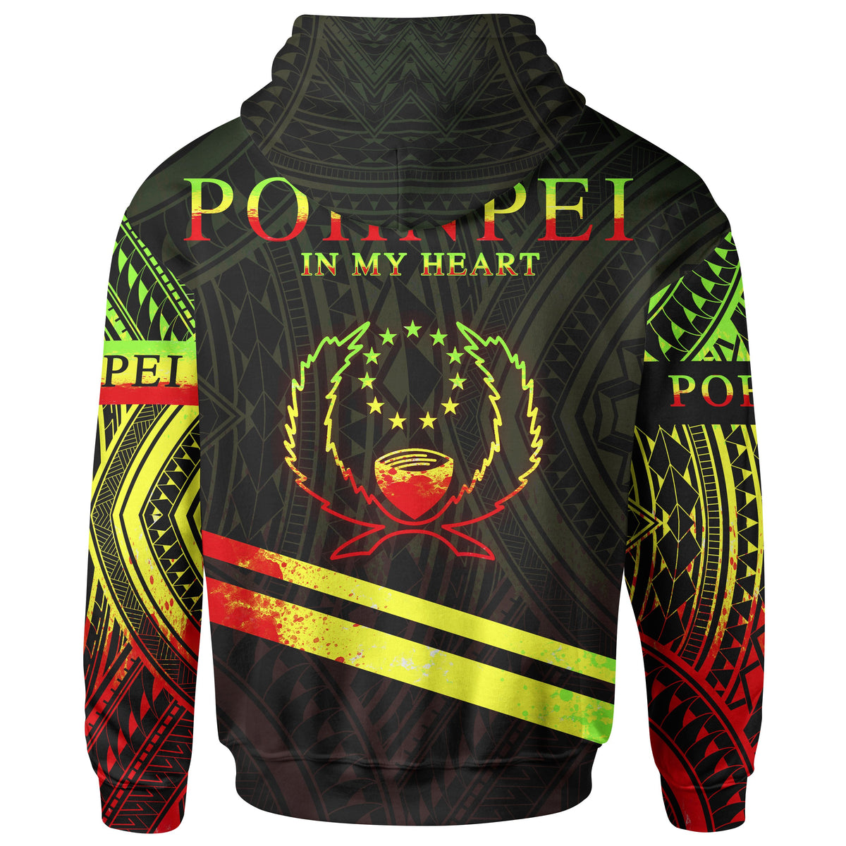 Pohnpei State Hoodie In My Heart Style Reggae Polynesian Patterns - Polynesian Pride