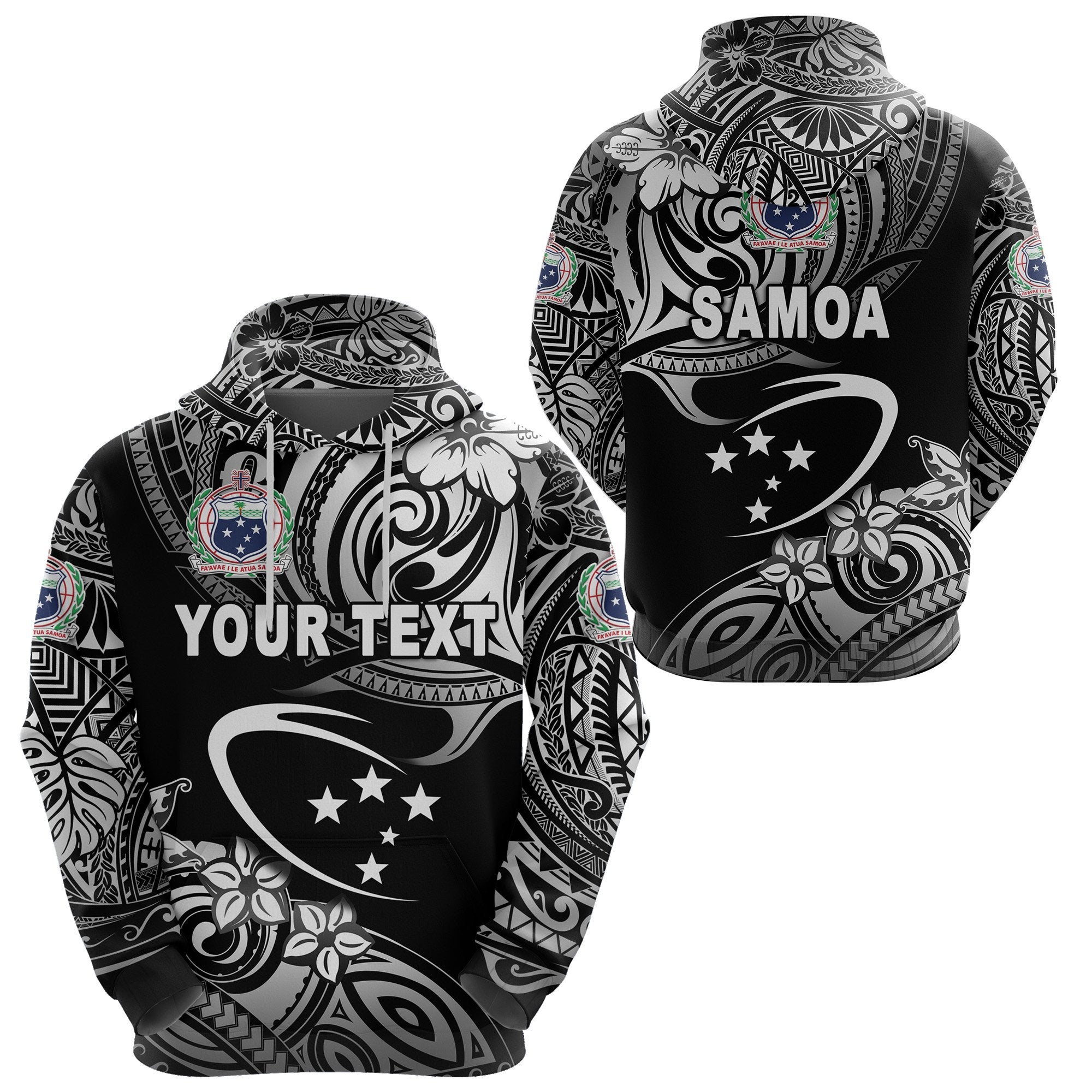 Custom Manu Samoa Rugby Hoodie Unique Vibes Black Unisex Black - Polynesian Pride