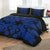 Hawaiian Royal Pattern Quilt Bed Set - Black And Blue - I2 Style - AH - Polynesian Pride