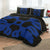 Hawaiian Royal Pattern Quilt Bed Set - Black And Blue - M1 Style - AH - Polynesian Pride