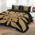 Hawaiian Royal Pattern Quilt Bed Set - Black And Gold - G1 Style - AH - Polynesian Pride