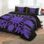 Hawaiian Royal Pattern Quilt Bed Set - Black And Purple - N1 Style - AH - Polynesian Pride