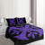 Hawaiian Royal Pattern Quilt Bed Set - Black And Purple - F3 Style - AH - Polynesian Pride