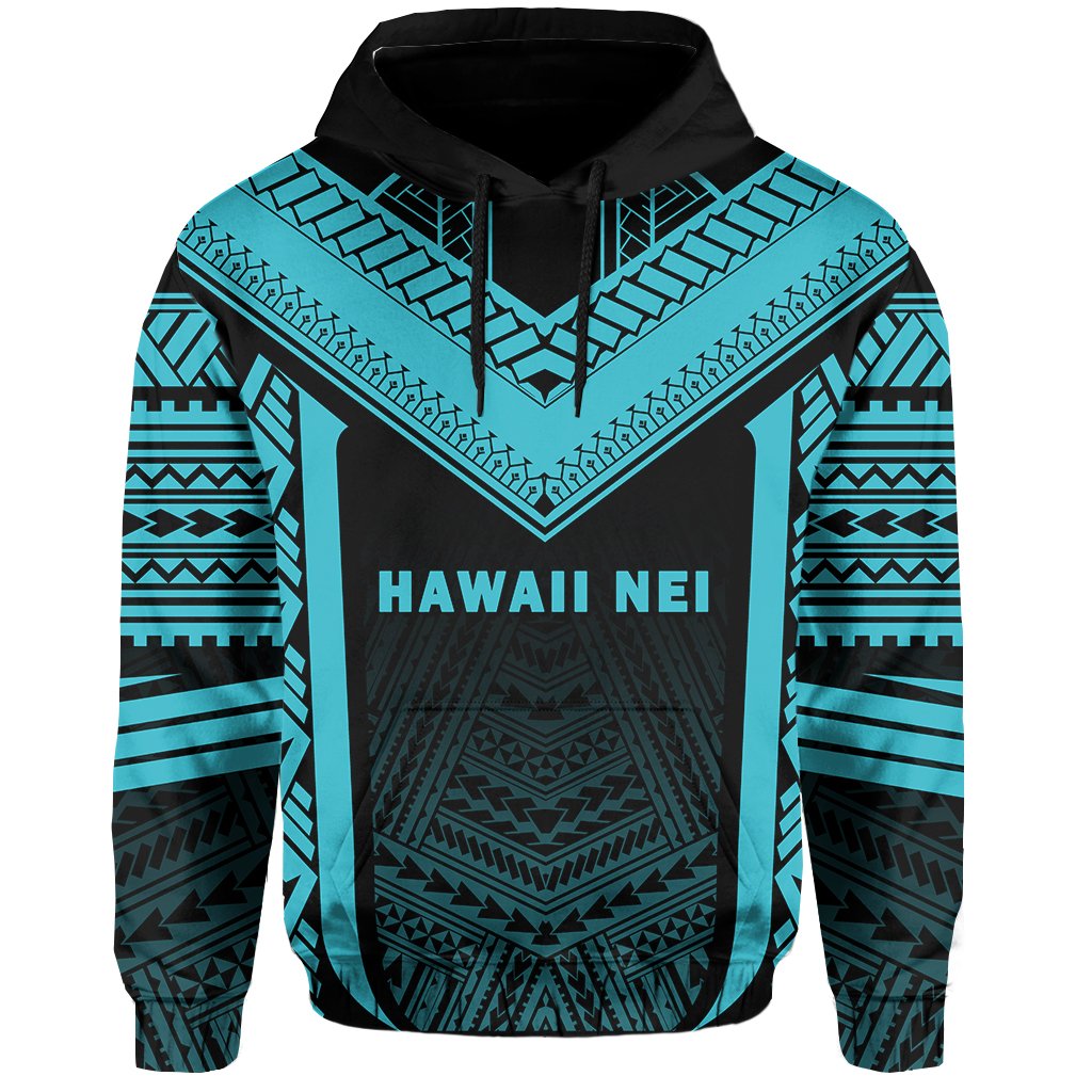Hawaii Kanaka Polynesian Hoodie Active Blue - Polynesian Pride