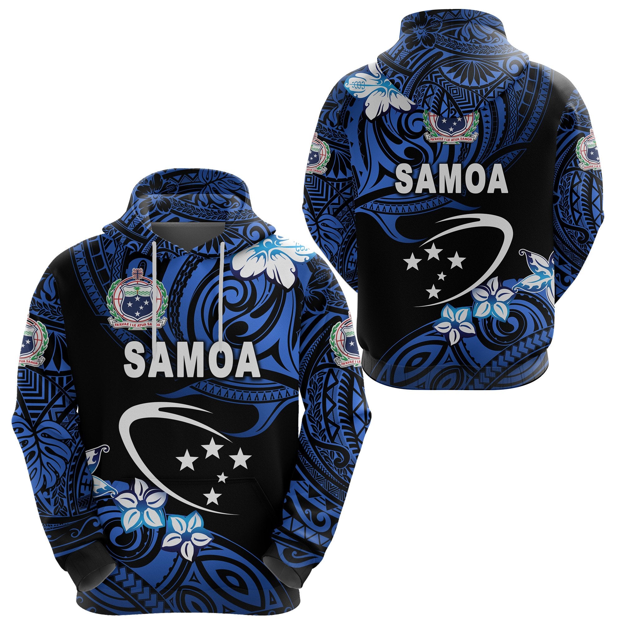 Manu Samoa Rugby Hoodie Unique Vibes Blue Unisex Blue - Polynesian Pride