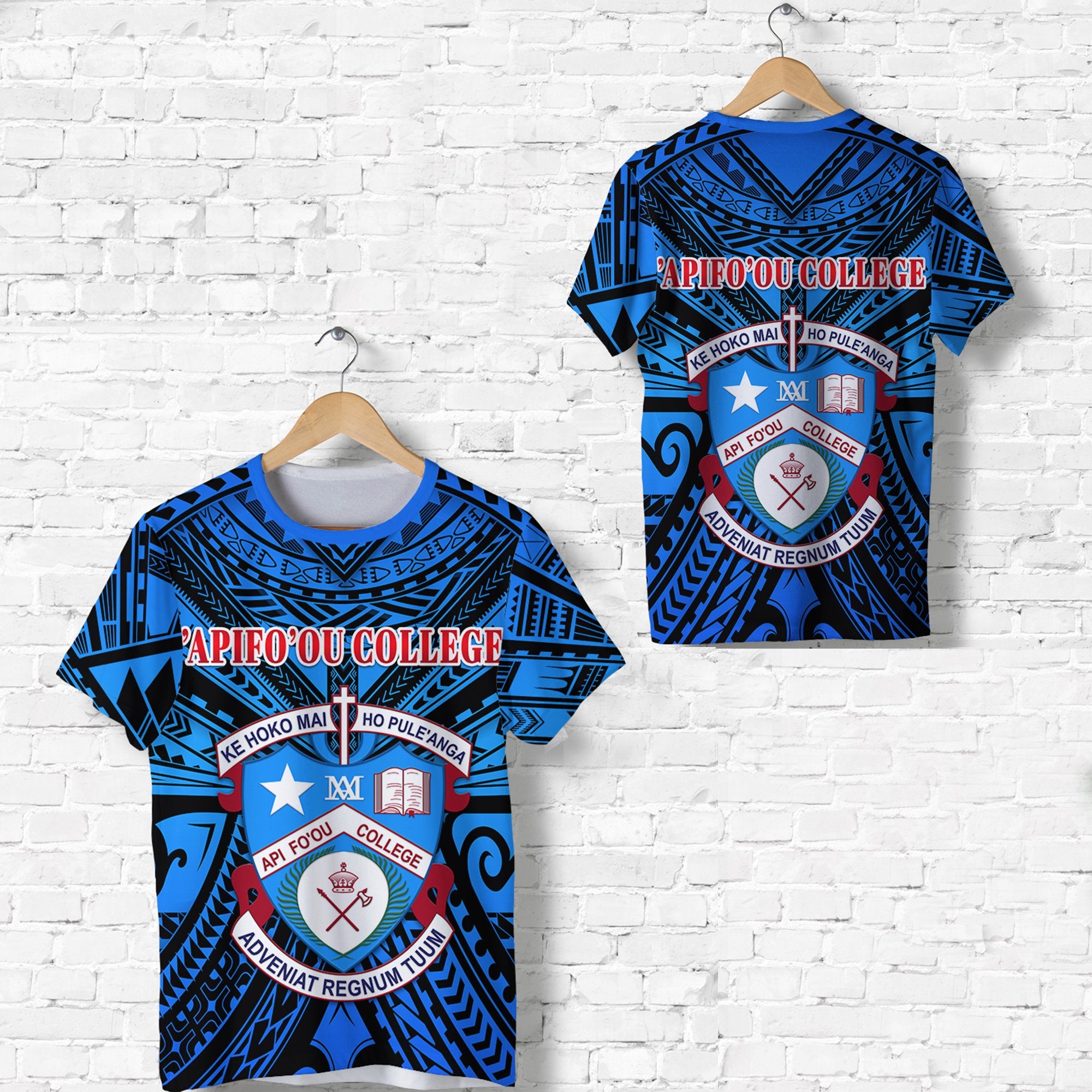 Kolisi Apifoou College T Shirt Tonga Blue Unisex Blue - Polynesian Pride