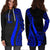 Niue Women's Hoodie Dress - Blue Polynesian Tentacle Tribal Pattern - Polynesian Pride