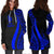 New Caledonia Women's Hoodie Dress - Blue Polynesian Tentacle Tribal Pattern - Polynesian Pride