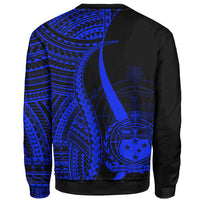 Samoa Sweatshirt - Blue Polynesian Tentacle Tribal Pattern - Polynesian Pride