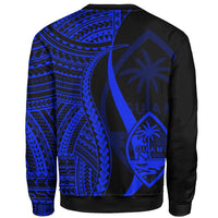 Guam Sweatshirt - Blue Polynesian Tentacle Tribal Pattern - Polynesian Pride