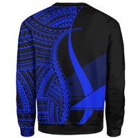 Tokelau Sweatshirt - Blue Polynesian Tentacle Tribal Pattern - Polynesian Pride