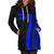 Vanuatu Women's Hoodie Dress - Blue Polynesian Tentacle Tribal Pattern - Polynesian Pride