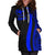 Hawaii Women's Hoodie Dress - Blue Polynesian Tentacle Tribal Pattern - Polynesian Pride