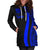 Tuvalu Women's Hoodie Dress - Blue Polynesian Tentacle Tribal Pattern - Polynesian Pride