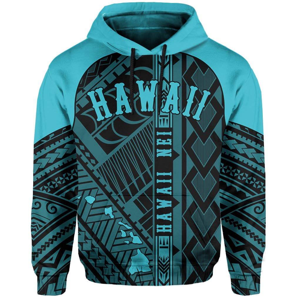 Hawaii Nei Hoodie Polynesian Blue - Polynesian Pride