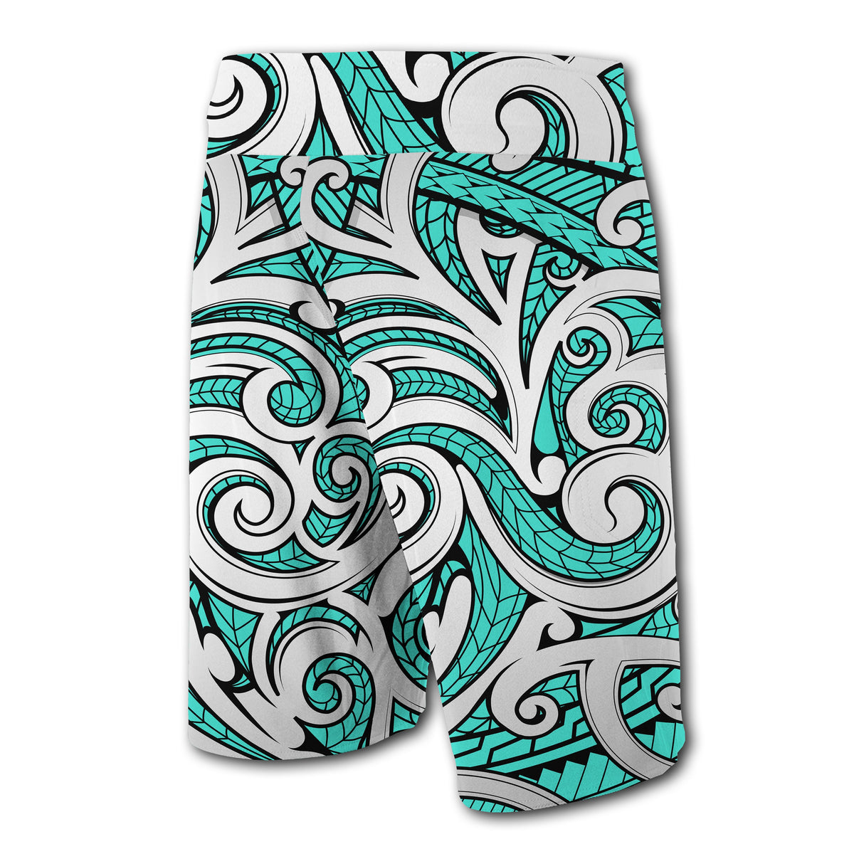 Hawaii Polynesian Maori Ethnic Ornament Board Shorts Turquoise - Polynesian Pride