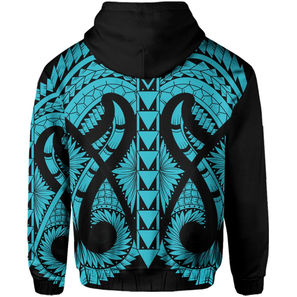 Hawaii Polynesian Hoodie In My Heart Ryan Style Blue - Polynesian Pride