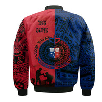 (Custom Personalised) Samoa Independence Day Bomber Jacket Military Polynesian Pattern LT9 - Polynesian Pride