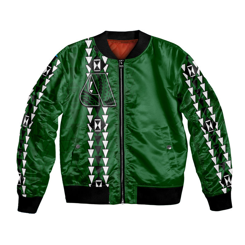Hawaii - Aiea High Mix Kakau Bombers Jacket LT6 Unisex Green - Polynesian Pride