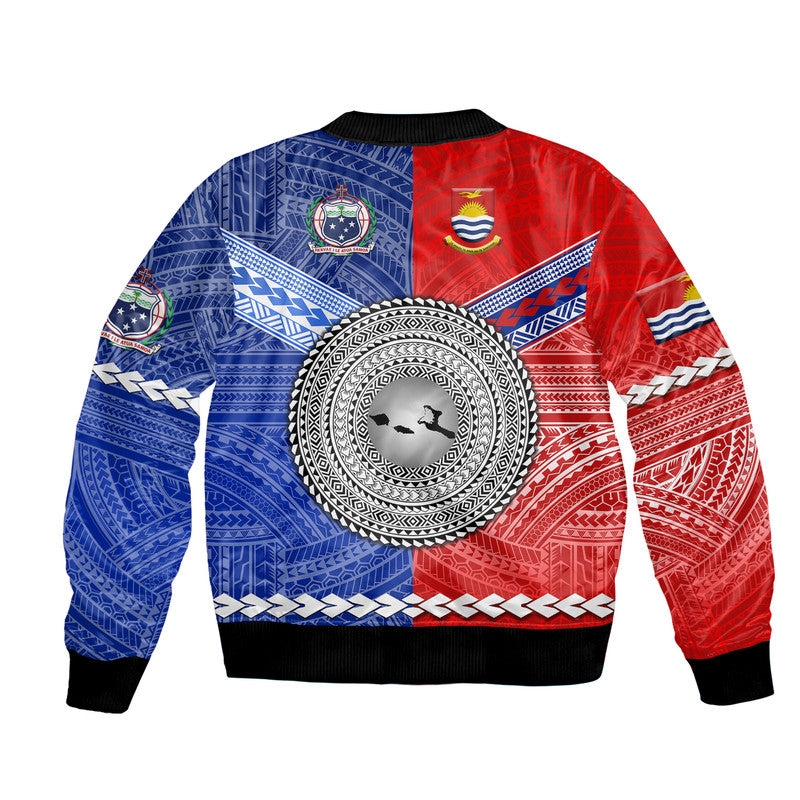 Samoa And Kiribati Bomber Jacket Together LT8 - Polynesian Pride