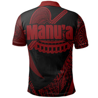 American Samoa Polo Shirt Manua Tau Polynesian Red Patterns Sport Style - Polynesian Pride