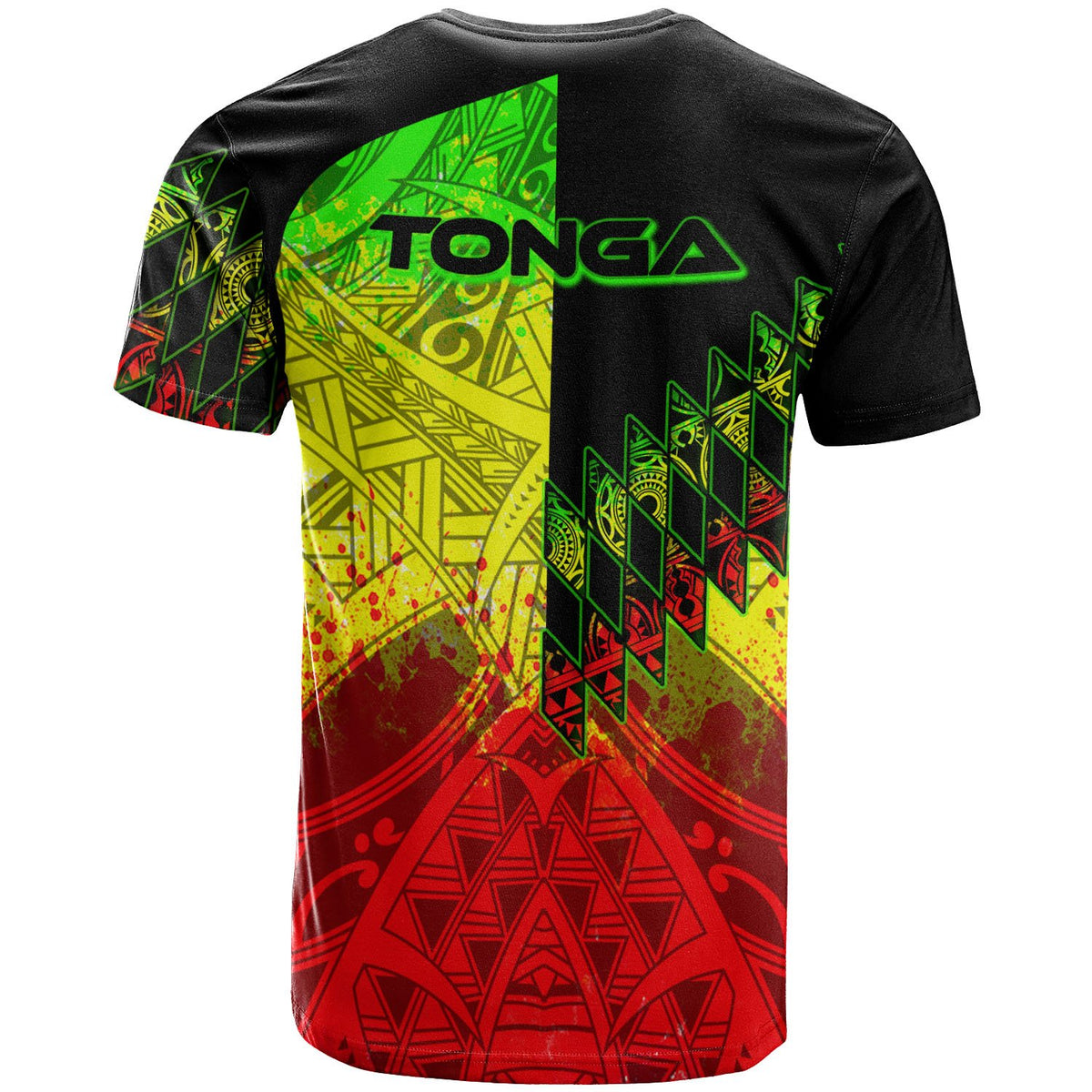 Tonga T Shirt Reggage Color Symmetry Style - Polynesian Pride
