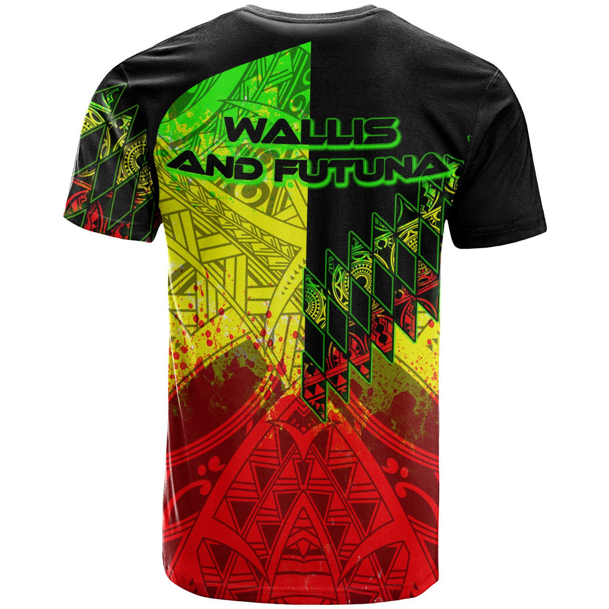 Wallis and Futuna T Shirt Reggage Color Symmetry Style - Polynesian Pride