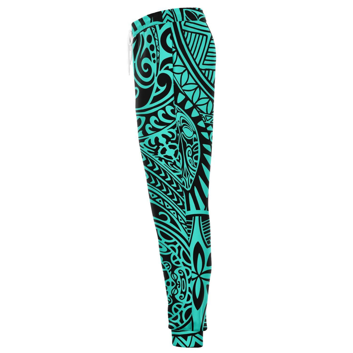 Polynesian Hawaiian Style Tribal Tattoo Turquoise Joggers - Polynesian Pride