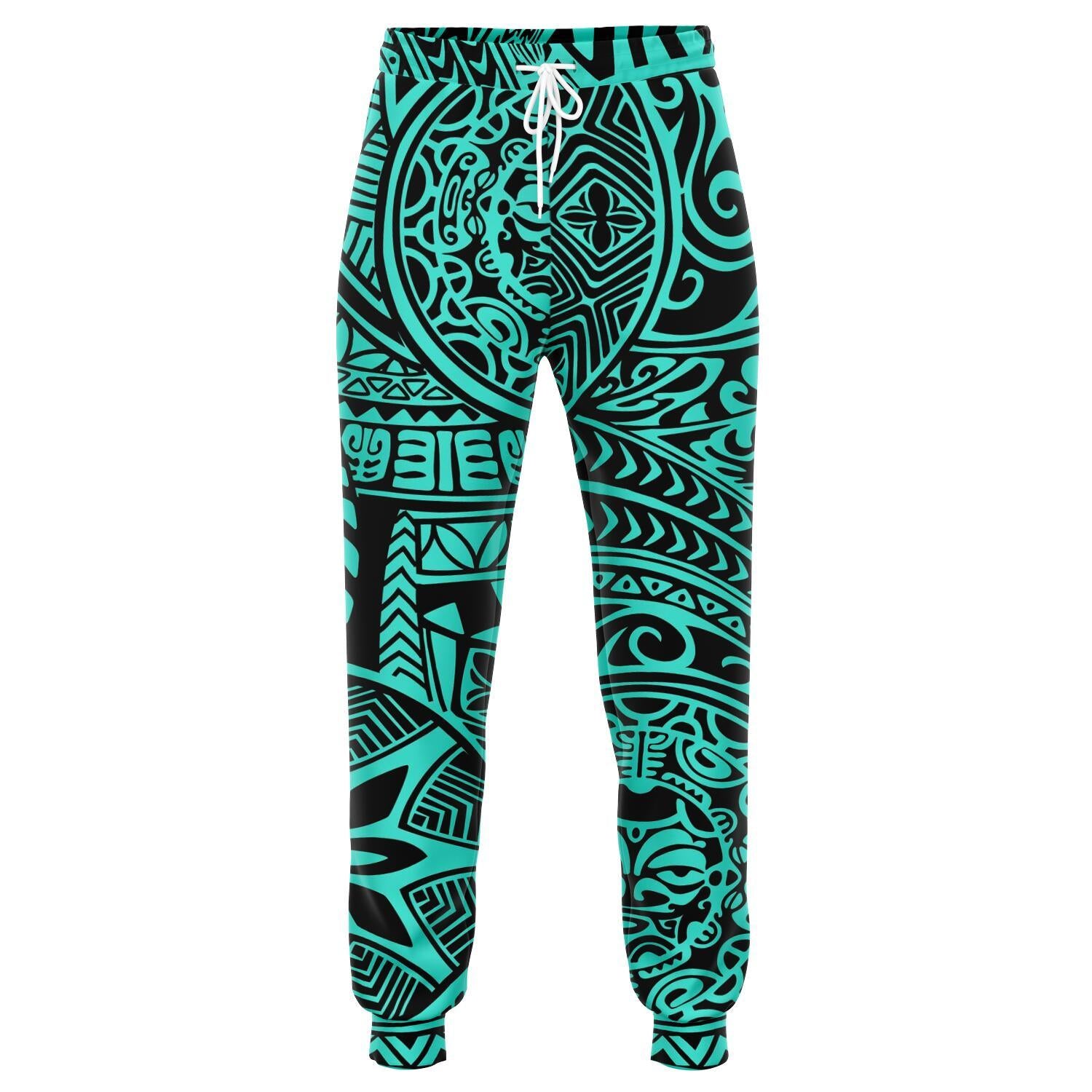 Polynesian Hawaiian Style Tribal Tattoo Turquoise Joggers Unisex Turquoise - Polynesian Pride