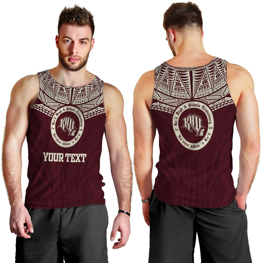 (Custom Personalised) Hawaii Kau High & Pahala Elementary School Pride Men Tank Top - LT12 Red - Polynesian Pride